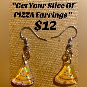 Pizza Earrings. Dangle Slice Of Pizza Earrings. Charmed Me Charms.